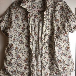 Small Rachel Zoe Button up Floral shirt 100% linen